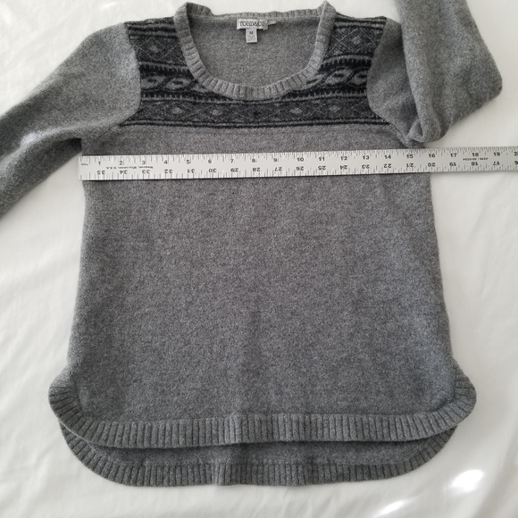 Toad&Co 100% LampsWool Girl Crew Neck Sweater Pullover Gray Charcoal Size M - Picture 8 of 10